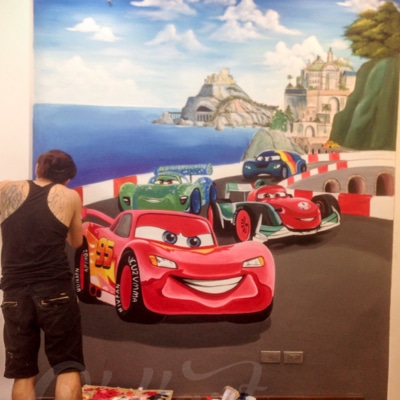 Trang trí phòng của bé - Mcqueen car 2