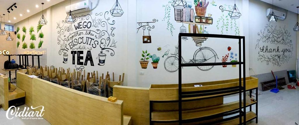 Trang trí cửa hàng trà sữa