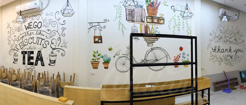 Trang trí cửa hàng trà sữa