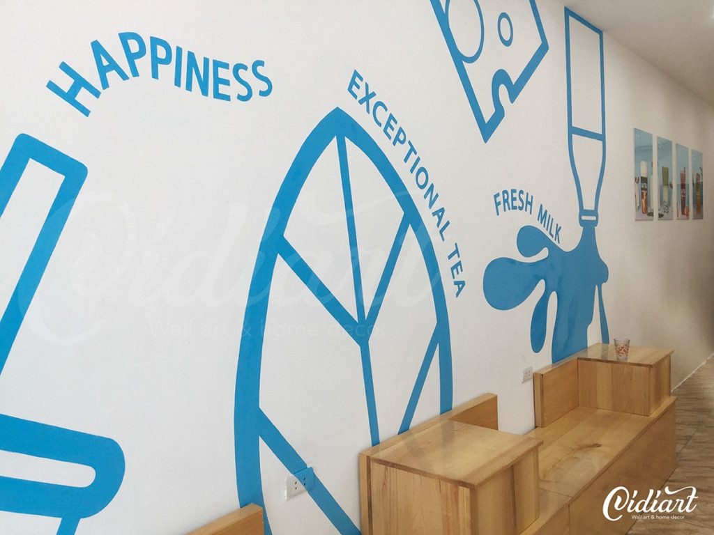 Trang trí không gian trà sữa Kai Tea