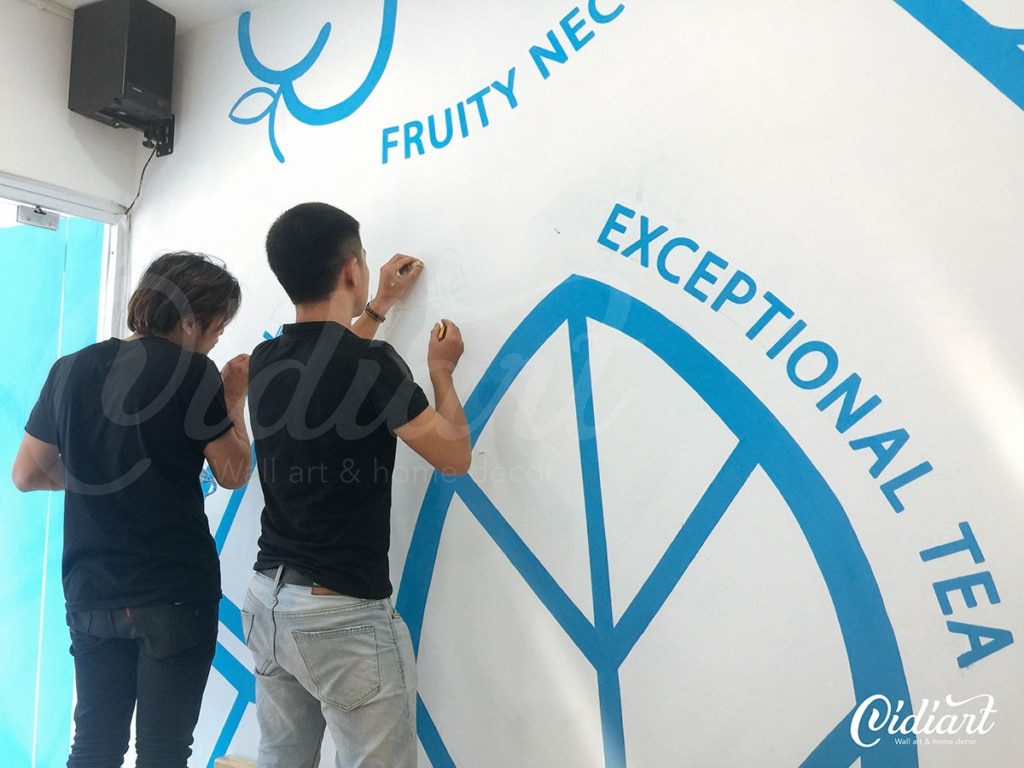Trang trí không gian trà sữa Kai Tea