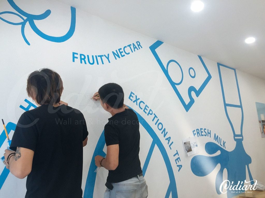 Trang trí không gian trà sữa Kai Tea