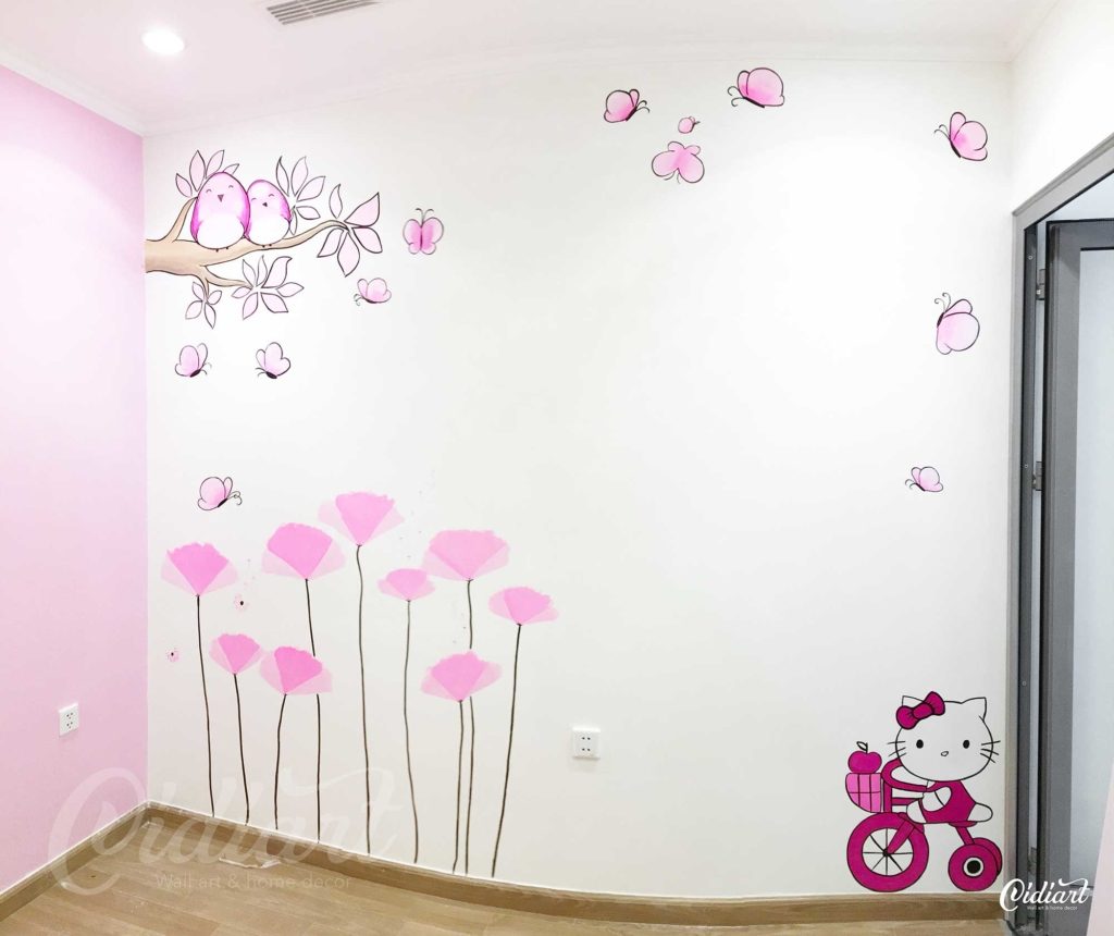 Trang Trí Phòng Em Bé – Hello Kitty Nhẹ Nhàng