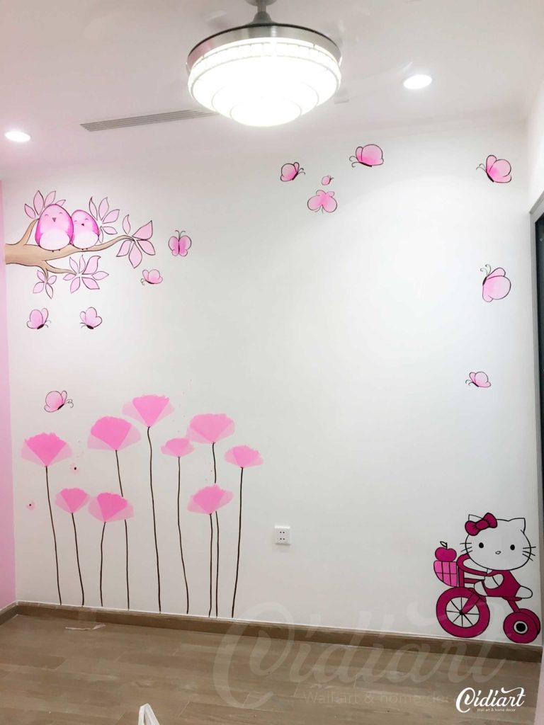 Trang Trí Phòng Em Bé – Hello Kitty Nhẹ Nhàng