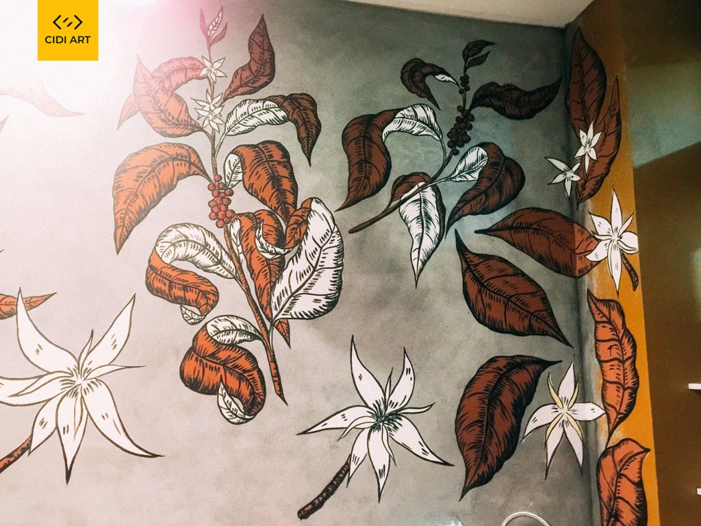 Vẽ tranh tường quán cafe LẠ