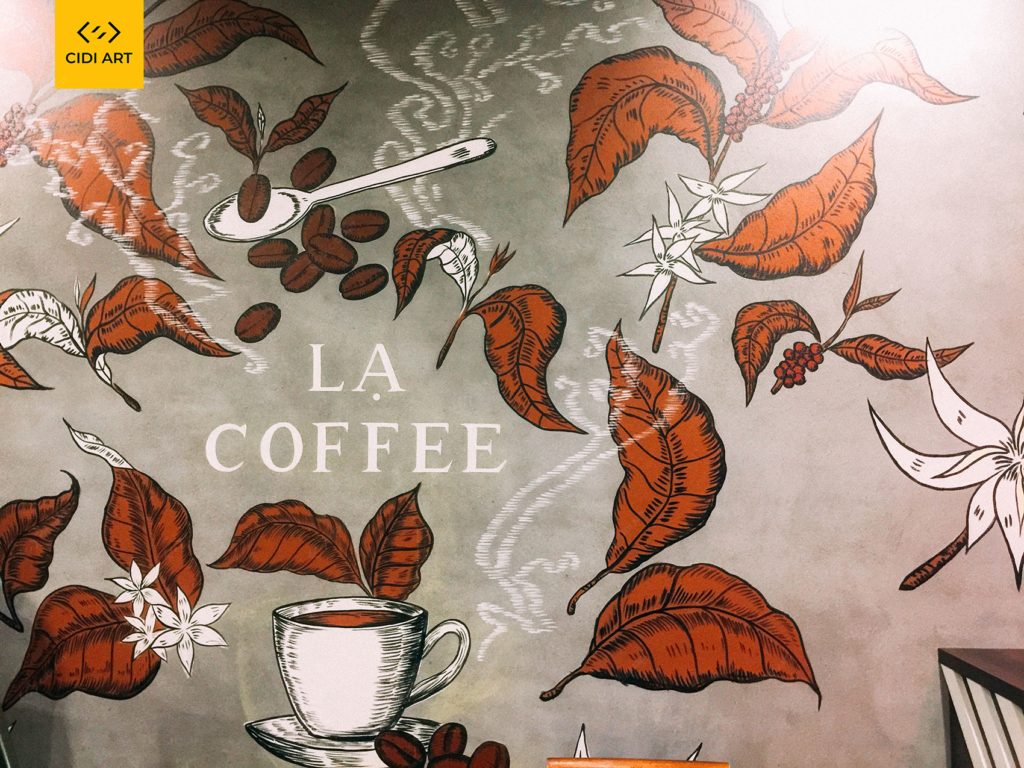 Vẽ tranh tường quán cafe LẠ