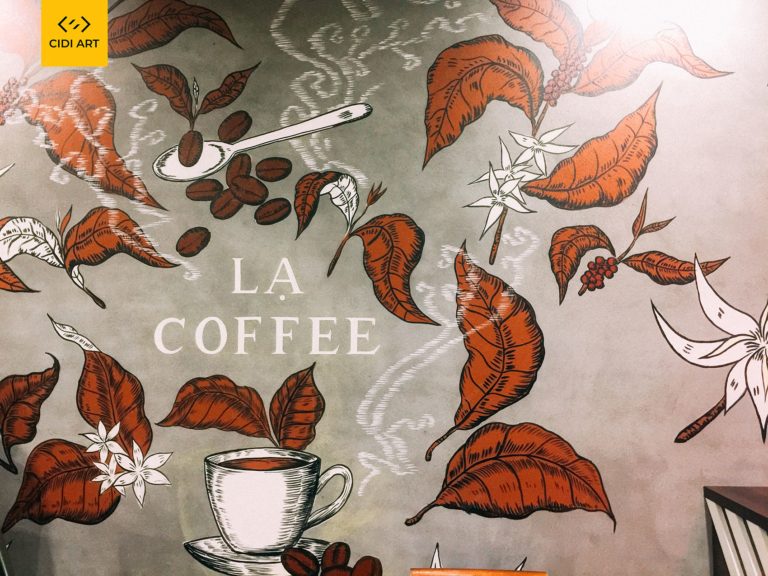 Vẽ tranh tường quán cafe LẠ 8 Vẽ tranh tường quán cafe LẠ 7