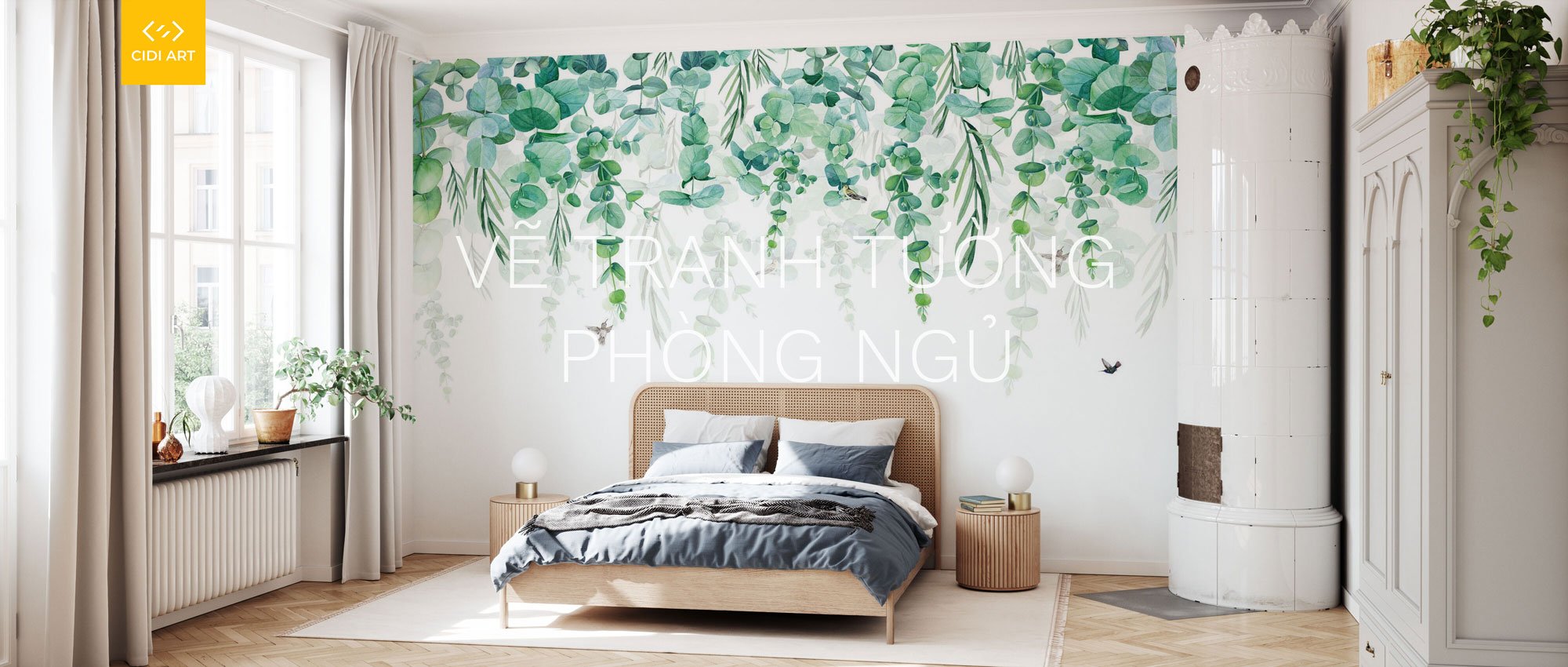 Tranh vẽ trang trí tường phòng ngủ đẹp và giá rẻ  Họa sỹ Việt Nam