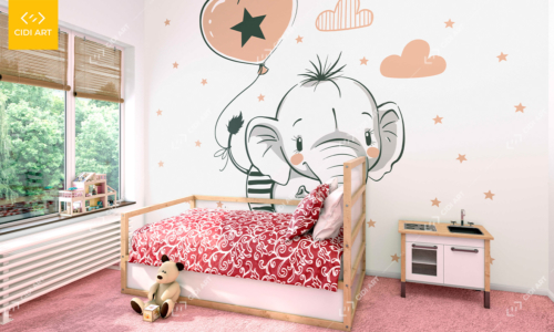 Mẫu vẽ tranh tường phòng ngủ cho bé đáng yêu
