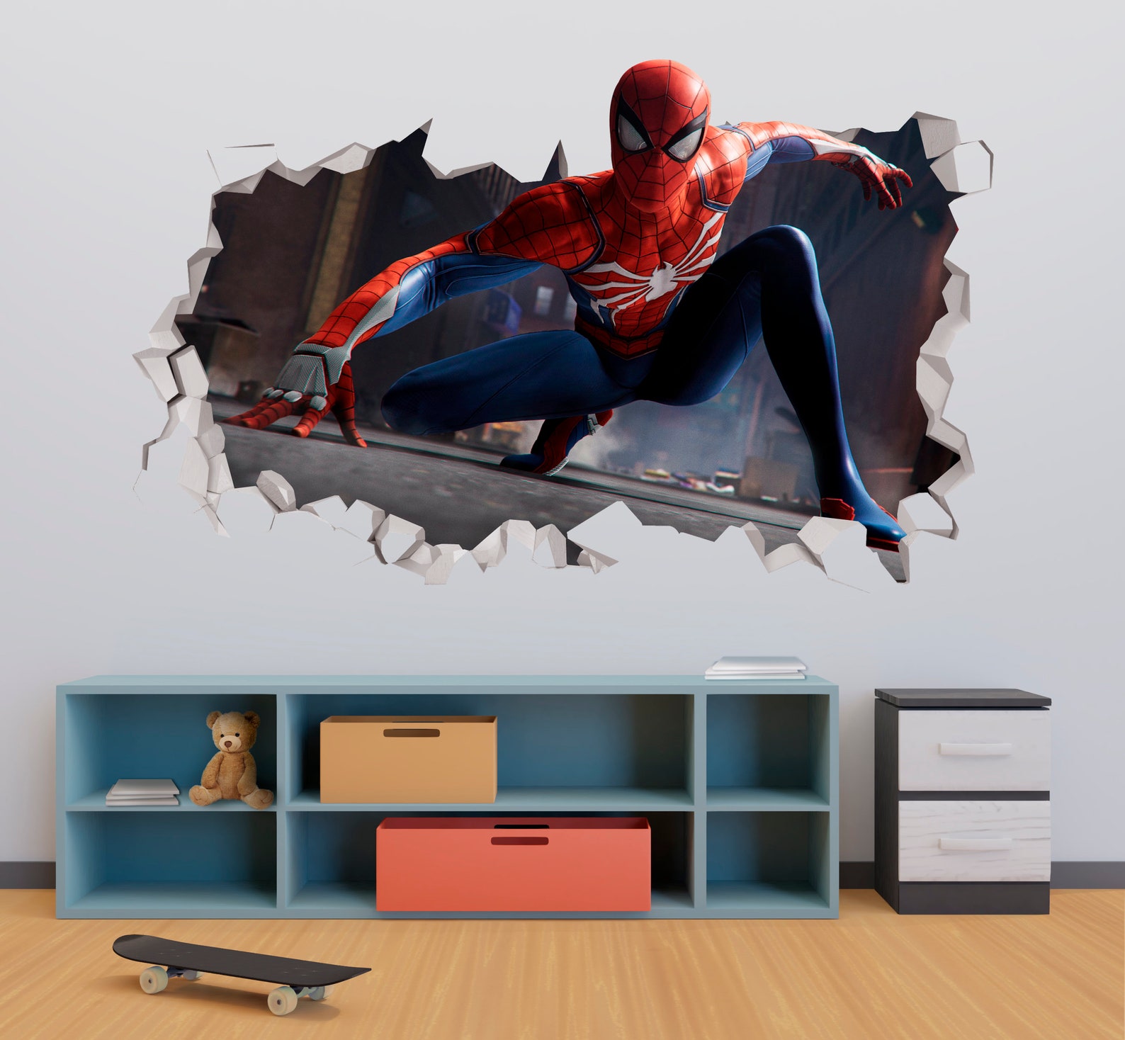 Báo giá vẽ tranh tường phòng em bé Spiderman 3d tương tác