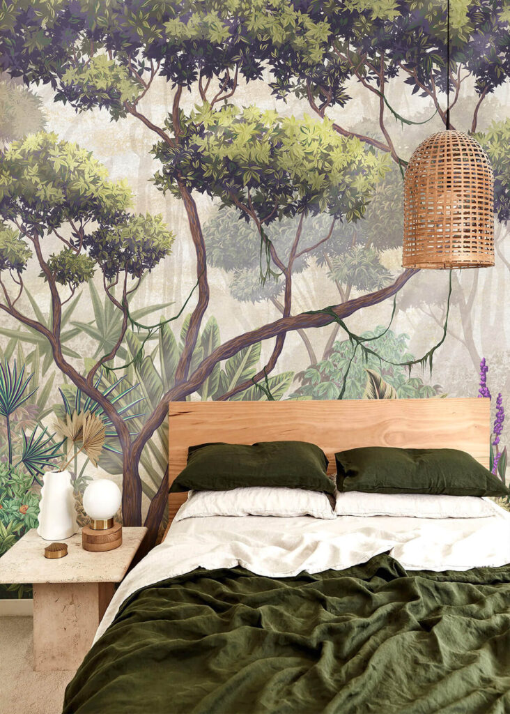 Vẽ tranh tường phòng ngủ chủ đề thiên nhiên