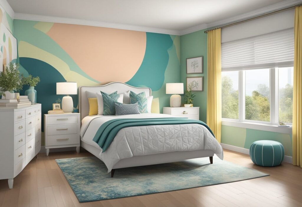 Cách phối màu tranh tường phòng ngủ phong cách hiện đại